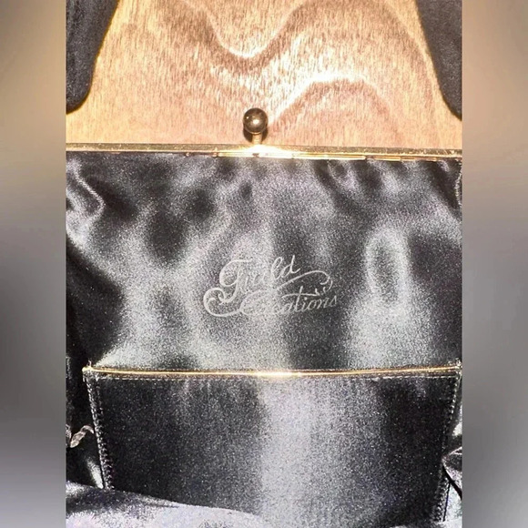 Vintage Guild Creations Black Cloth Pleated Purse - Picture 5 of 9